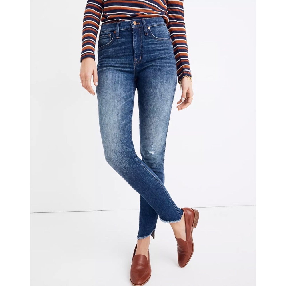 Madewell 10" High-Rise Skinny Jeans: Cutout Tulip Hem Edition
